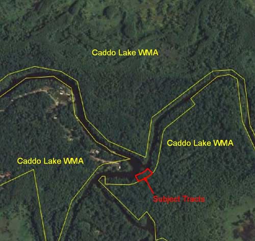 Location of subject tract in relation to Caddo Lake WMA