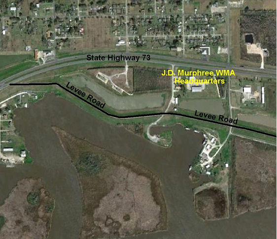 Site Map Showing J.D. Murphree Headquarters and Levee Road
