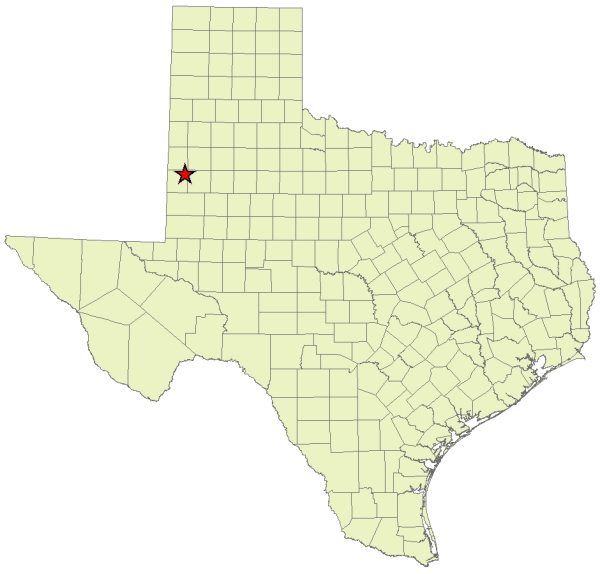 Location Map for the Yoakum Dunes Preserve in Cochran, Terry and Yoakum Counties
