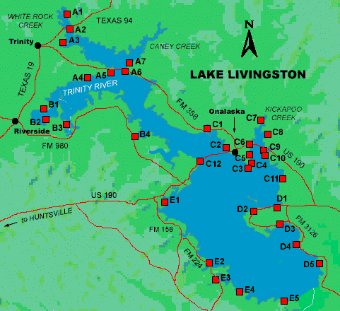Clickable Map of Lake Access Points