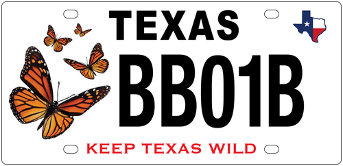 Monarch Conservation License Plate Example