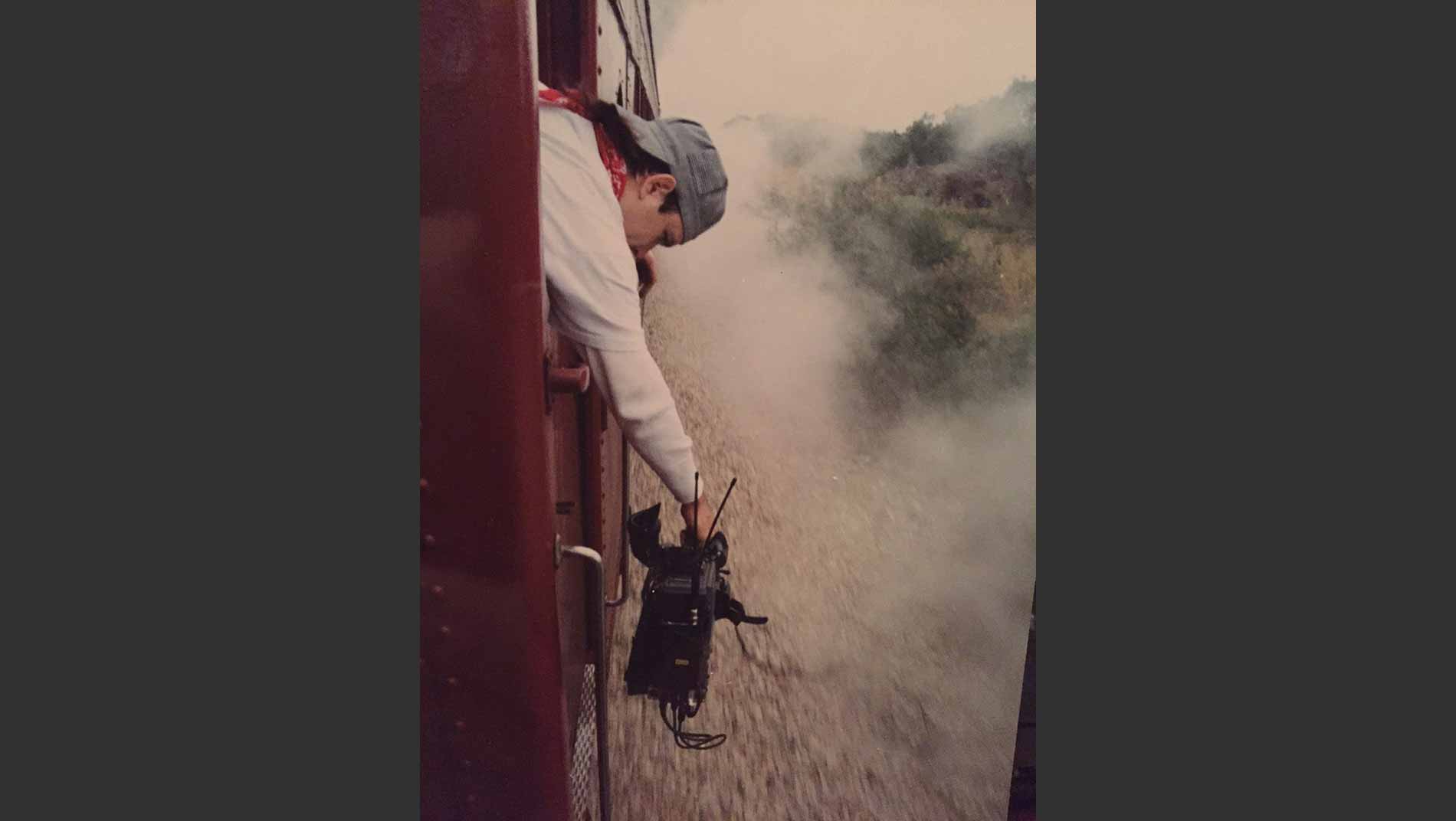 Hanging a camera out of a train isn't recommended, but Randall Maxwell was determined to get the shot.