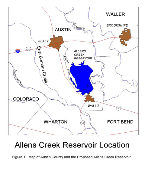 Allens Creek Reservoir Location