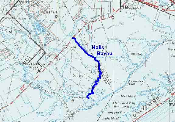 Map Location of Halls Bayou