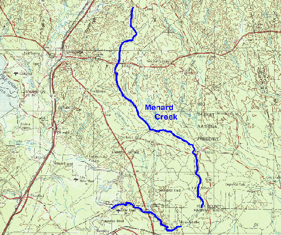 Map Location of Menard Creek