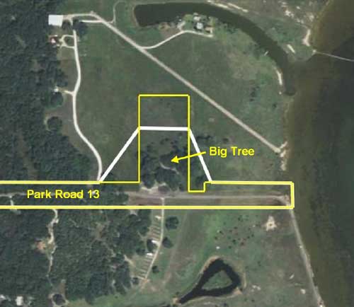 Location of proposed land exchange in relation to Goose Island State Park