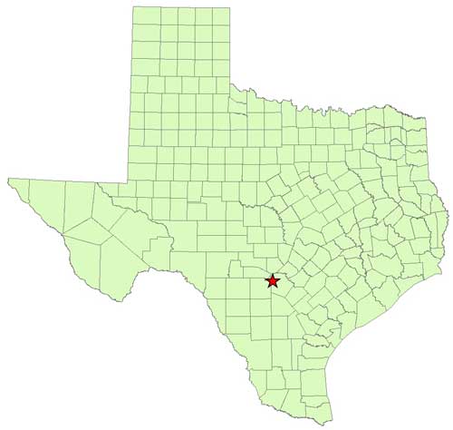 Location of Government Canyon State Natural Area, Bexar County in relation to the State of Texas