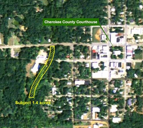Location of 1.4 Acre Subject Tract in Rusk