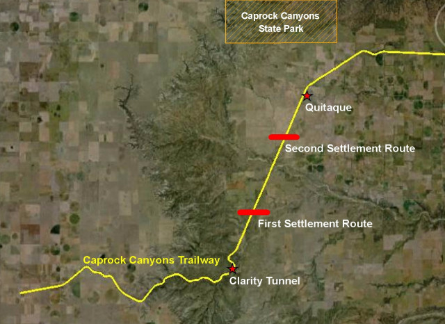 Site Map for Proposed CREZ Line Routes Across Caprock Canyons Trailway