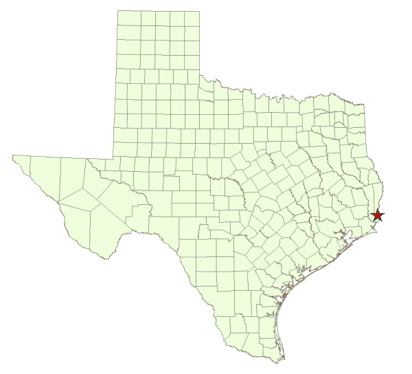 Location Map for Lower Neches WMA in Orange County