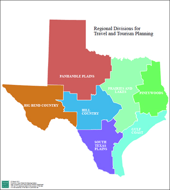 Texas state travel regions
